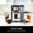 Ninja CM401 Specialty 10-Cup Coffee Maker, with 4 Brew Styles for Ground Coffee, Built-in Water Reservoir, Fold-Away Frother & Glass Carafe, Black