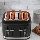KitchenAid 4 Slice Toaster, KMT4109, Black Matte | Wide-range of toasting shades, Extra Wide Slots, high lift lever, Toasts bagels, english muffin, thick breads, Crumb Tray