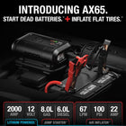 NOCO Boost+Air AX65: 2000A Jump Starter with Air Compressor Tire Inflator – Starts 8.0L Gas & 6.0L Diesel – 67 SLPM Airflow Inflates 0–40 PSI in 2 Minutes | 67 LPM, 2-Min Inflation, Spark-Proof & Reverse Polarity Protection, For Car, Truck, SUV, ATV, RV, 
