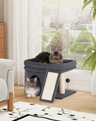 Aechonow Cat Tree Tower for Large Cat, Arbre à Chat Pour Grands Chats, 20 * 16.5 Inch Spacious Perch for Adult Cats, Cat Toy and Scratching Post, Dark Gray