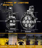 Kewig - 90W Motorcycle Additional LED Light Amber/Yellow White Auxiliary Headlights Two Tone Fog Lights with Wiring Harness Off Road Work Light Compatible with
