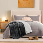 UGG Nita Throw Blanket for Bed, Soft Reversible Plush Throw for Couch and Living Room, Cozy Fluffy Blanket, Washable Bedding, Home Decor, 127 x 177-cm, Charcoal Grey
