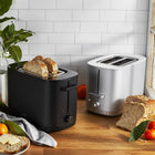 ZWILLING Enfinigy 2-Slice Toaster - Silver Stainless Steel Toaster with Extra Wide Slots for Bagels - 7 Toast Settings, Reheat, Defrost, and Even-Heating Technology
