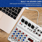 6 Channel Audio Mixer,Kmise Audio Mixer with 99 Sound Effects for PC Portable Sound Mixing Console with Bluetooth USB Recording Input for Live Streaming Podcasting DJ Show