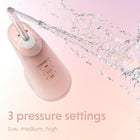 Water Flossers for Teeth, Cordless IPX7 Waterproof Oral Irrigator, 3 Pressure Settings, Portable, Rechargeable Electric Sonic Flosser, Dental Professional Recommended, Rose Gold
