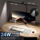 Desk Lamp with Clamp, 31.5 LED Desk Lamp for Home Office, 24W Gesture Sensing Control Desk Light, Dimmable & Color Temperature, Eye-Caring Office Lamp, Brightest Architect Lamp for Screen