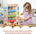 Melissa & Doug Sort-Stock-Select Wooden Vending Machine Toy with Play Food, Mini Vending Machine Toys & Play Money, Preschool Toys for Kids Ages 3+