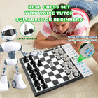 LC2B Advanced Electronic Chess Set with ELO 2200+ Engine & Talking AI Tutor, Comfortable Size Electronic Chess Board Perfect for Chess Lovers, Smart Computer Chess Game Set with Strong Magnet(Silver)