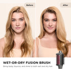 Shark FlexFusion Luxury Air & Ceramic Styling Hair Dryer System with Wet or Dry Fusion Brush, Auto-Wrap Curlers, and FrizzFighter Finishing Tool, Metallic Mist, HD641