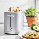 ZWILLING Enfinigy 2-Slice Toaster - Silver Stainless Steel Toaster with Extra Wide Slots for Bagels - 7 Toast Settings, Reheat, Defrost, and Even-Heating Technology