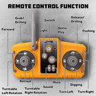 Remote Control Heavy Duty Excavator Toys for Boys, 3 in 1 RC Excavator with Metal Bucket, Rock Breaker and Grapples, 680° Rotatable Lights Sounds RC Construction Vehicle Toys for Boys