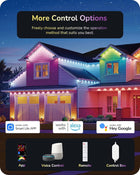 EDISHINE 60ft Permanent Outdoor Halloween Lights for House, 40 LED Eave Light with App/Remote, Work with Alexa Google Assistant, IP67 Smart RGBW+Warm/Cool White Holiday Light with 50Scene Modes