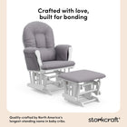 Storkcraft Hoop Custom Glider and Ottoman, White/Slate Gray Swirl