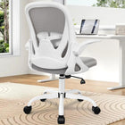 Office Chair Primy Ergonomic Desk Chair with Adjustable Lumbar Support and Height, Swivel Breathable Desk Mesh Computer Chair with Flip up Armrests for Conference Room（Gray）