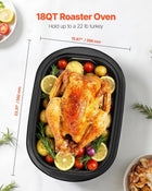 VEVOR Roaster Oven, 18QT Fast-Cooking Turkey Roaster, 150-450℉ Adjustable Temperature Turkey Oven with Self-Basting Lid, Removable Pan and Rack, Defrost & Warm Function, Electric Roasting Pan for Home