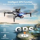 Drone with Camera for Adults 4K, HYTOBP P17 GPS Drone with Auto Return, Brushless Motor, Obstacle Alert, Auto Hover, Adjustable Lens, Lightweight Foldable Under 249g（Black）