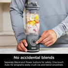 Ninja Blender, Blast Max, Cordless, Personal Blender for Smoothies, Frozen Drinks, Ice Crush, 22 oz. Removable Vessel, Leakproof Lid, BPA-Free, Dishwasher Safe, Auto-iQ Technology, Cool Grey, BC251CGY