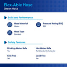 Flex-Able Hose Xtreme 1-in x 100-ft Kink Free Woven Green Hose