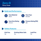 Zero-G Teknor Apex 5/8-in x 25-ft Premium -Duty Kink Free Woven Gray Hose