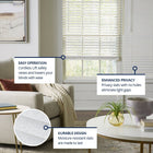 LEVOLOR Trim+Go 2-in Slat Width 65-in x 72-in Cordless White Faux wood Room darkening Horizontal blinds