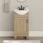 Project Source Euro 18-in Sandstone Single Sink Bathroom Vanity with White Cultured Marble Top (Fully Assembled)