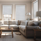allen + roth Trim at Home 2-in Slat Width 34-in x 72-in Cordless White Faux Wood Room Darkening Horizontal Blinds