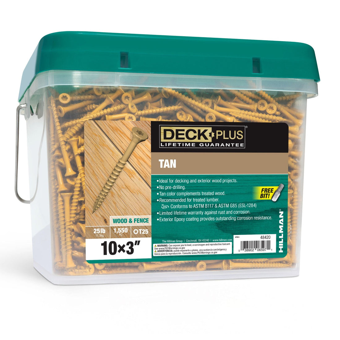 Deck Plus #10 x 3-in Wood to wood Deck Screws 1550 -Per Box