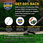 EGO POWERLOAD 56-volt 15-in Telescopic Shaft Battery String Trimmer 2.5 Ah (Battery Included) (Charger Included)