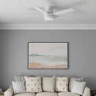 Harbor Breeze Calverton 52-in White with LED Flush Mount Ceiling Fan With Light and Remote Control Included