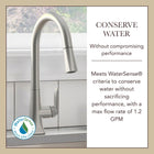 allen + roth Dunmore Spot Resist Stainless Single Handle Deck-mount Pull-down Kitchen Faucet with Sprayer (Includes Deck Plate) (Includes Soap Dispenser)