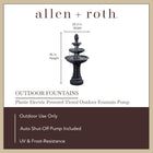 allen + roth 46-in H Plastic Electric Powered Tiered Outdoor Fountain Pump Included
