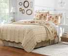 Greenland Home Antique Rose 100% Cotton Quilt Set, 3-Piece King/Cal King, Ecru