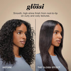 Shark Glossi 2-in-1 Hot Tool & Air Glosser – Wet & Dry Hair Styler with Heated Ceramic Plates & Airflow, Frizz Control, No Heat Damage, 24-Hr Gloss Lock, Volume & Smooth Blowouts for All Hair Types, HT302CTL