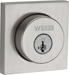 Weiser Metropolitan Satin Nickel Square Deadbolt Lock, ANSI/BHMA Grade 2 Certified Front Door Lock, Kick Proof, Bump Proof & Anti-theft Exterior Door Lock with Key, Door Locks for Entry Door