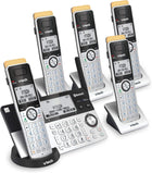 VTech IS8151-5 Super Long Range 5 Handset DECT 6.0 Cordless Phone for Home with Answering Machine, 2300 ft Range, Call Blocking, Bluetooth, Headset Jack, Power Backup, Intercom, Expandable to 12 HS