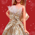 Barbie Signature 2025 Holiday Barbie Fashion Doll with Blonde Hair Wearing Silver & Gold Gown, Seasonal Collectible Includes Displayable Packaging & Doll Stand