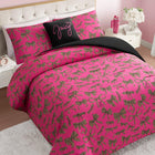Juicy Couture Plush Reversible Cheetah Bows 3-Piece Twin/Twin XL Comforter Set with Decorative Pillow