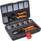 Wirefy Crimping Tool Set 8 PCS - Ratcheting Wire Crimper - Heat Shrink, Non-Insulated, Open Barrel, Flag, Ferrule Connectors