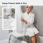 Drive Medical Splash Defense Tub Transfer Bench For Bathtub with Curtain Guard Protection, White