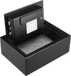 Amazon Basics Small Slim Desk Drawer Security Safe with Programmable Electronic Keypad, 0.1 Cubic Feet, Small Safe, Black, 11.8\'\'W x 8.6\'\'D x 4.4\'\'H