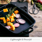 Merten & Storck Pre-Seasoned Carbon Steel Induction 15 x 11.5 Roasting Pan with Stainless Steel Roaster Rack, Oven Safe, Black