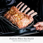 Merten & Storck Pre-Seasoned Carbon Steel Induction 15 x 11.5 Roasting Pan with Stainless Steel Roaster Rack, Oven Safe, Black