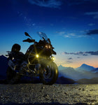 Kewig - 90W Motorcycle Additional LED Light Amber/Yellow White Auxiliary Headlights Two Tone Fog Lights with Wiring Harness Off Road Work Light Compatible with