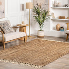 nuLOOM Raleigh Farmhouse Jute Tasseled Area Rug, 6\' x 9\', Natural