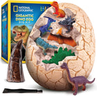 NATIONAL GEOGRAPHIC Jumbo Dinosaur Egg Dig Kit - Excavate 12 Figures & Replica T. Rex Tooth from Giant 15 cm Brick, Dino Egg, Educational Science Kits, Gifts for Boys and Girls, Easter Basket Stuffers