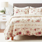 Greenland Home Antique Rose 100% Cotton Quilt Set, 3-Piece King/Cal King, Ecru