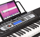 54-Key Digital Piano Keyboard with Simply Piano App, 350 Sounds & Rhythms, LCD Backlit Display, & Keynote Stickers