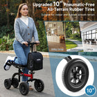 Knee Scooter, All Terrain Knee Walker with Disc Brake, 300lbs Foldable Knee Scooter Walker with Bag Crutches Alternative for Foot Surgery, Red