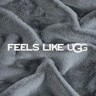 UGG Euphoria Throw Blanket, Plush Faux Fur Blanket, 50\ x 70\, Grey Blue | Reversible Fluffy Faux Fur to Ultra Soft Microfiber, Ultra Plush, OEKO-TEX Compliant, Machine Washable, All-Season Décor