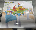 5-in-1 Toddler Table and Chair Set with 128PCS Building Blocks, Kids Activity Table Flip Top for Art, Sand & Water Play, Leak-Proof Design, Includes 1 Sturdy Chair, ASTM Certified, Gift for Ages 2-4